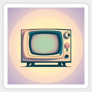 Aesthetic Pastel Color 90s Style Vintage TV Drawing Sticker